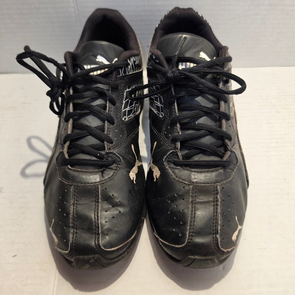 Puma Tazon 6 Fracture FM Mens Black White Athletic Sneakers 191175-03 Size 10
